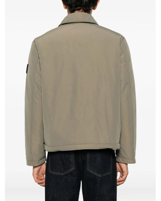 Stone Island Natural Logo-Patch Zip-Fastening Jacket for men