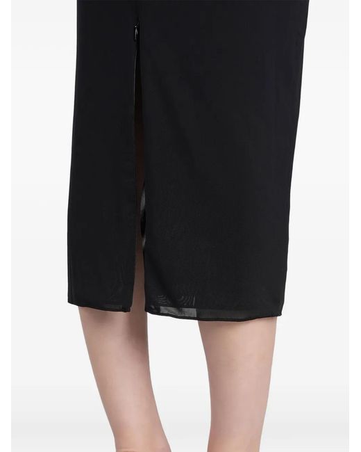 Alex Perry Black Satin-Trimmed Strapless Midi Dress
