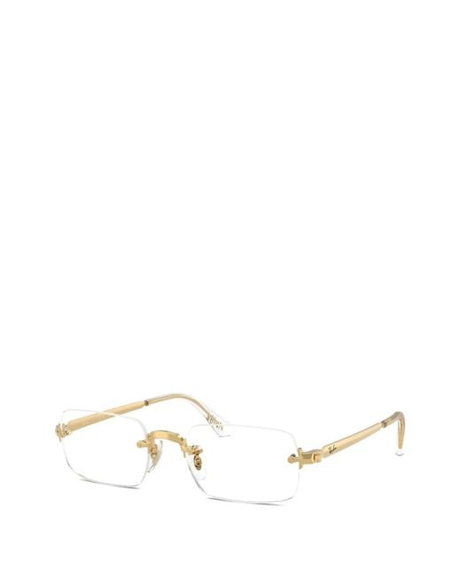 Ray-Ban White Rectangle-Frame Glasses