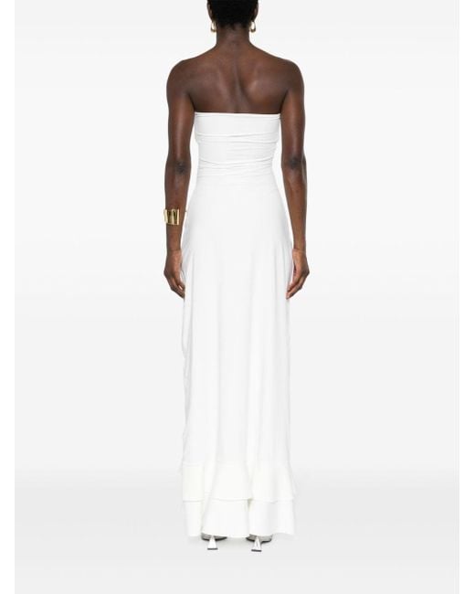 Maygel Coronel White Carelia Ruched-detail Dress