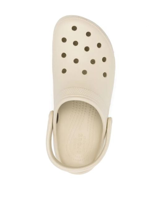 CROCSTM Natural Logo-Plaque Platform Clogs