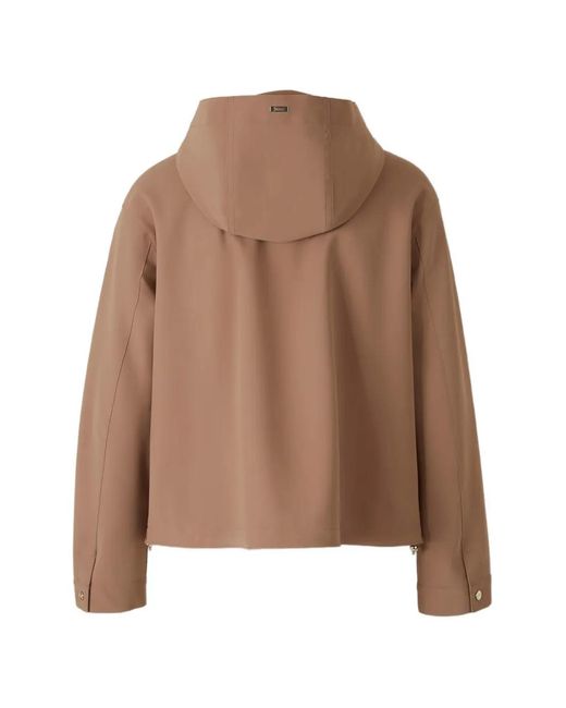 Herno Brown Zip-Up Hooded Jacket