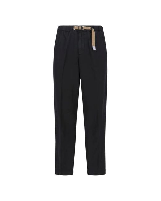 White Sand Black Belted Trousers for men