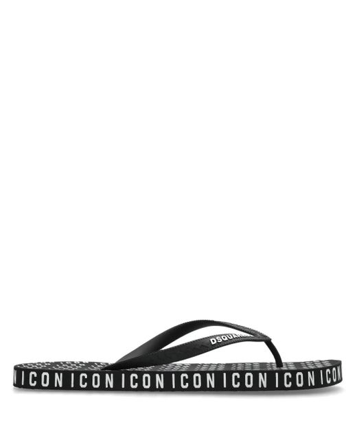 DSquared² Icon Teenslippers in het Black voor heren