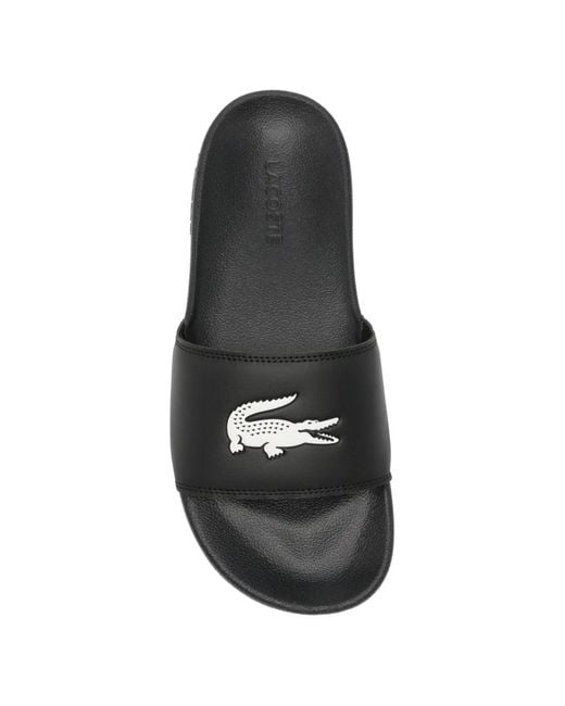 Lacoste Black Serve Logo-Detail Slides for men