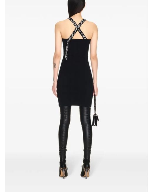 Off-White c/o Virgil Abloh Black Short Dress With Jacquard Effect