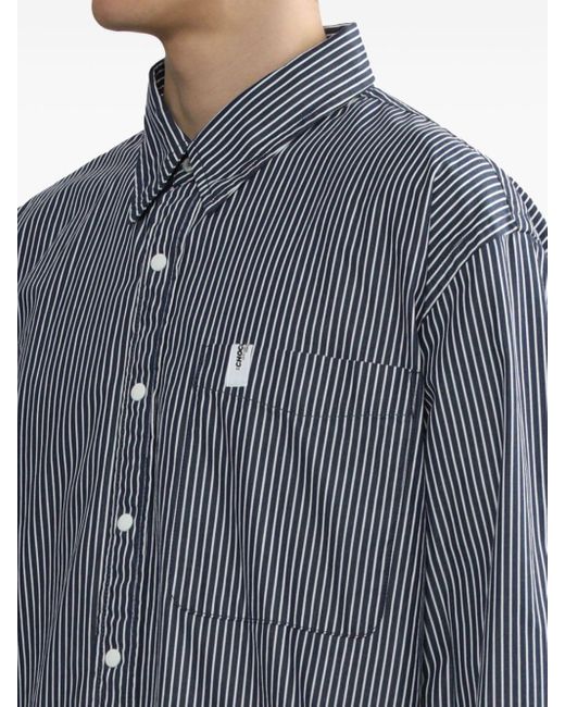 Chocoolate Blue Striped Cotton Shirt for men