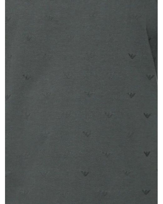 Emporio Armani Gray Logo-Pattern T-Shirt for men