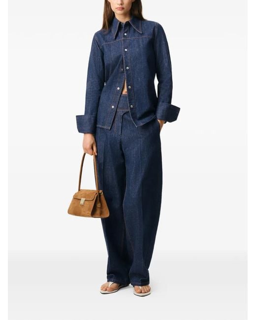 AMI Blue Sharp Collar Shirt