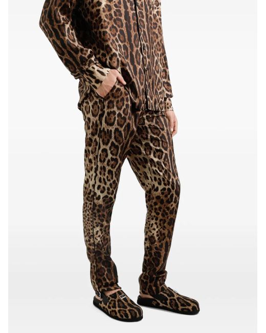 Dolce & Gabbana Natural Leopard-Print Lounge Pants for men