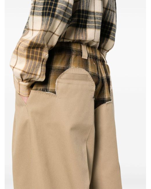 Maison Margiela Natural Panelled-Design Trousers for men