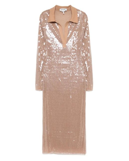 Monse Jurk Met Mesh in het Natural