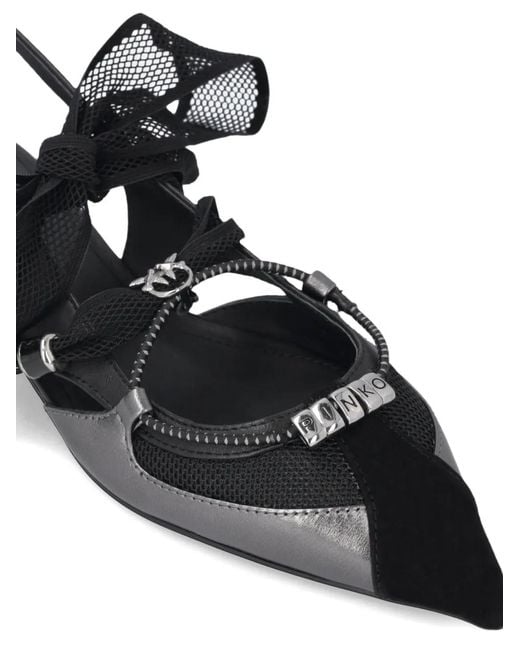 Pinko Black 'Gianira' Pointed-Toe Slingback Pumps