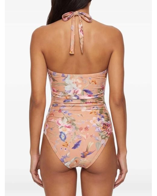 Zimmermann White Full Coverage Halter Neck Swim Bottoms
