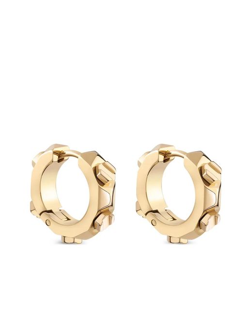 Philipp Plein Metallic Screw-Detail Huggie Earrings