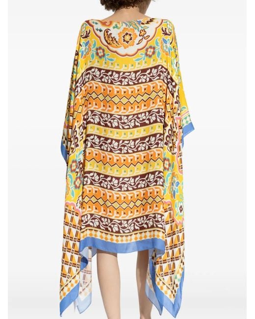 Etro Metallic Strandkleid mit Blumen-Print