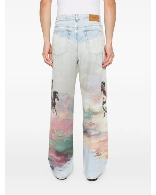 Amiri White Horses Baggy Jean for men