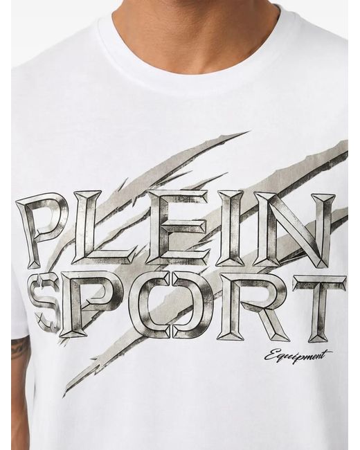 Philipp Plein White Logo-Print Crew-Neck T-Shirt for men