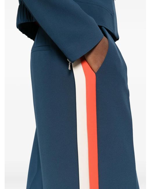 Patrizia Pepe Blue Striped Fluid Trousers