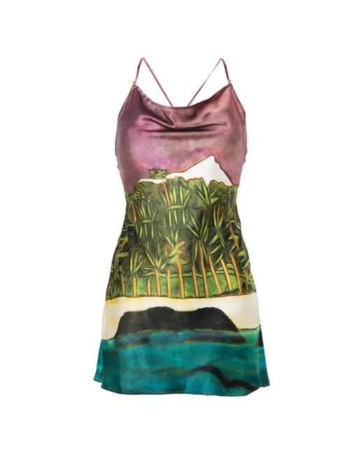 Donde Esteban Green La Sierra Mini Dress