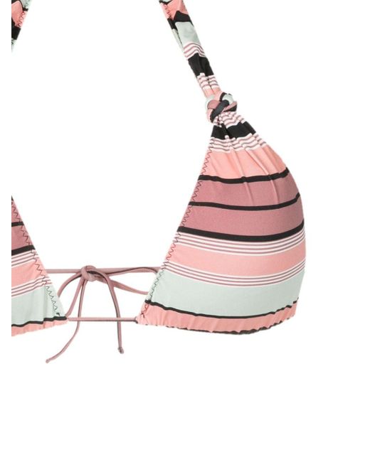 Clube Bossa Pink Rings Striped Bikini Top