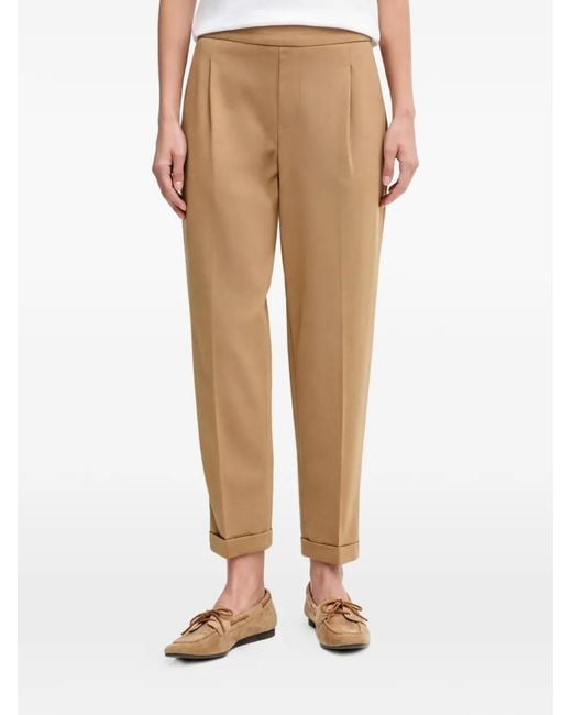 Benetton Natural Cuffed Tapered Trousers