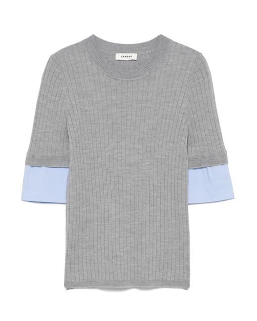 Camiseta a capas Sandro de color Gray