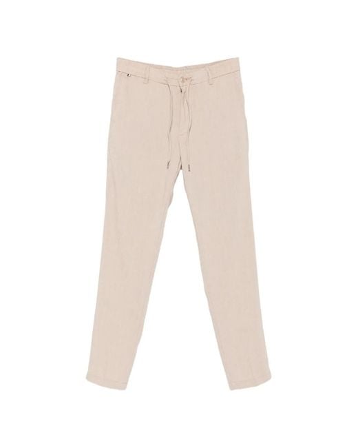 Boss White Drawstring-Waist Trousers for men
