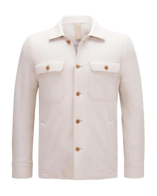 Eleventy Blue Four-Pocket Shirt Jacket for men