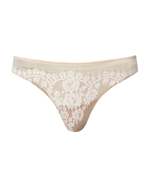 Tanga de tul con encaje Twinset de color Natural