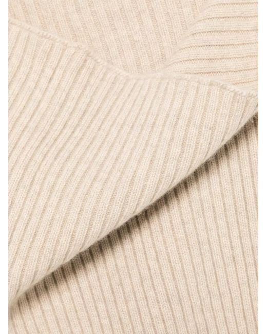 Bompard Natural Ribbed Cashmere Rectangle Snood