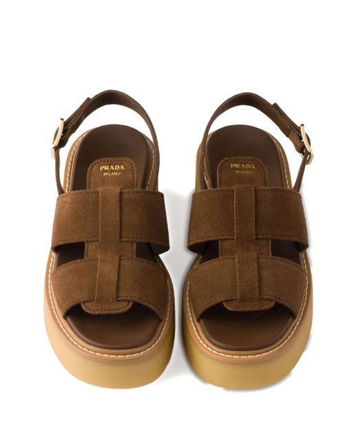 Prada Brown Suede Sandals