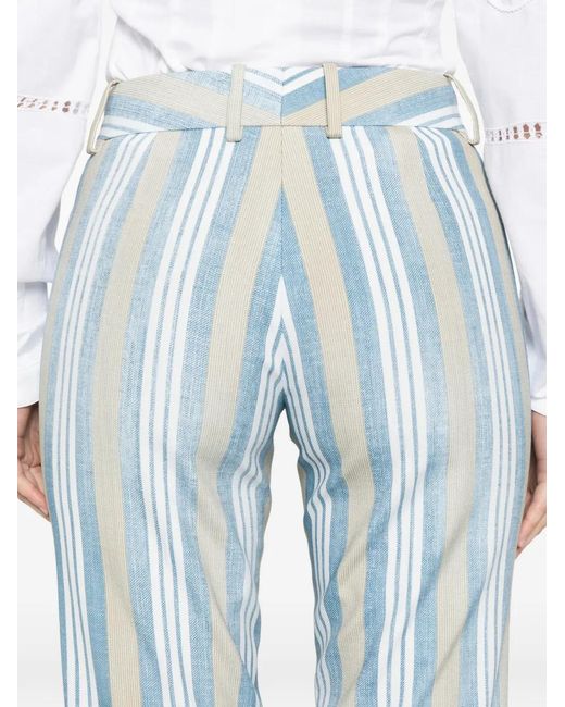 Ermanno Scervino Blue Striped Trousers