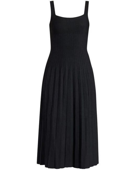 Staud Black Ellison Knitted Midi Dress