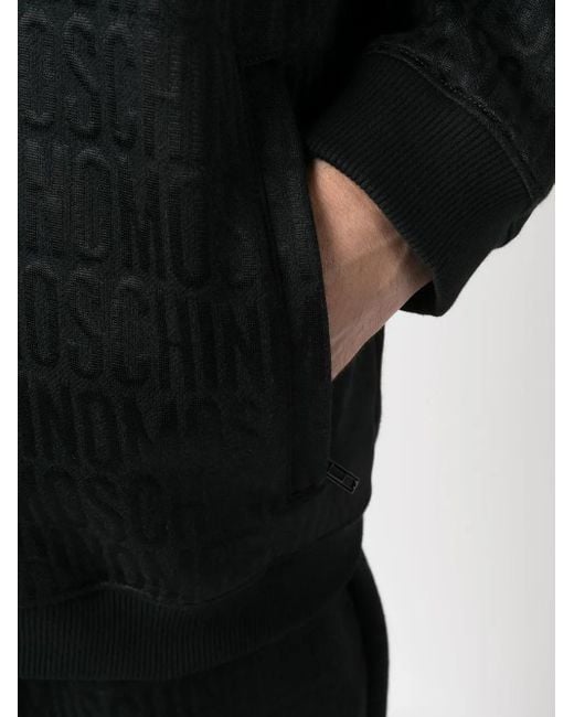 Moschino Black All-Over Debossed Logo Sweatshirt for men