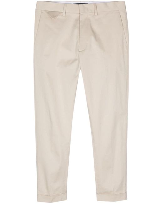 Low Brand Natural Cooper Slim-cut Cropped Trousers for men
