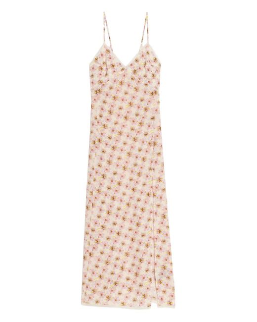 Zadig & Voltaire Natural Ramelil Stamp Orchid Straps Dress