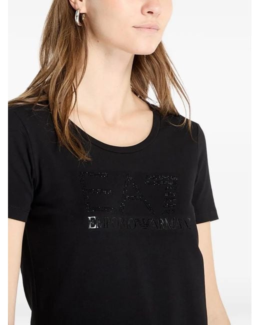 EA7 Black Logo-Detail T-Shirt