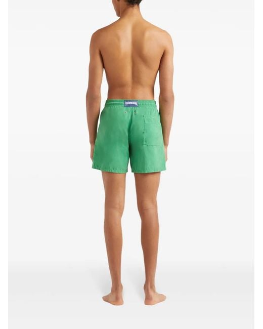 Vilebrequin Green Logo-Patch Swim Shorts for men