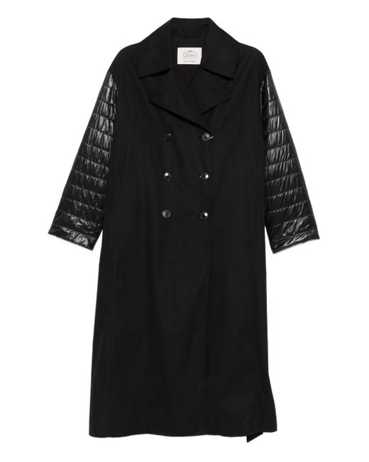 Cappotto Doppiopetto Trapuntato di Herno in Black