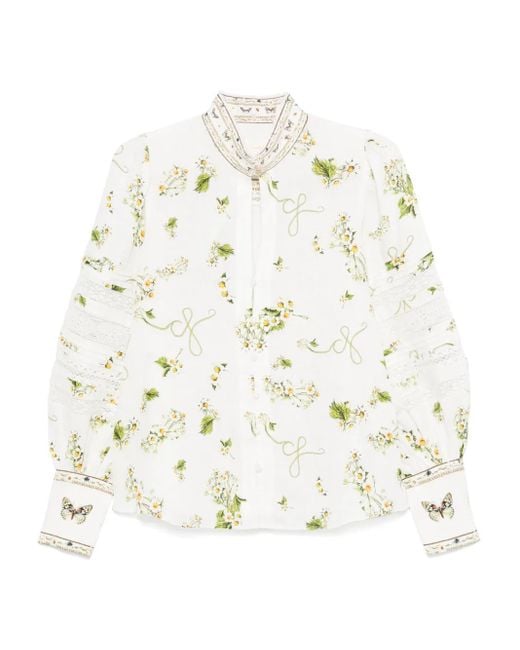 Camicia A Fiori di Camilla in White