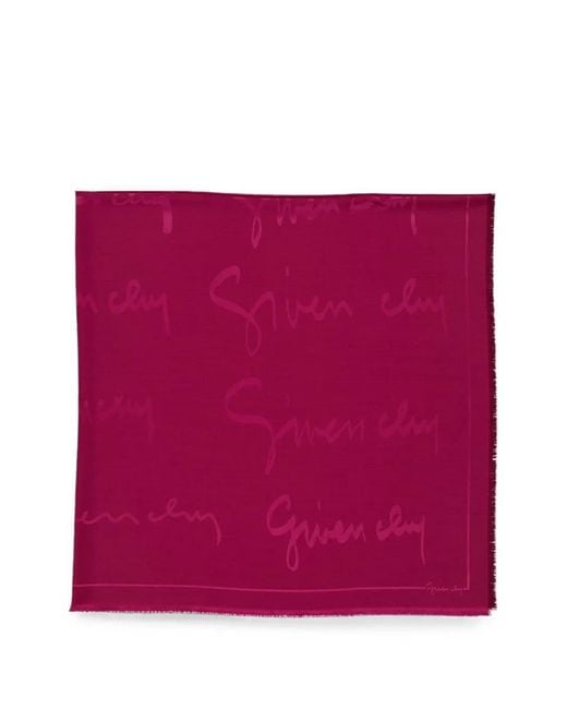 Bufanda Deshilachada Con Logo Estampado Givenchy de color Purple