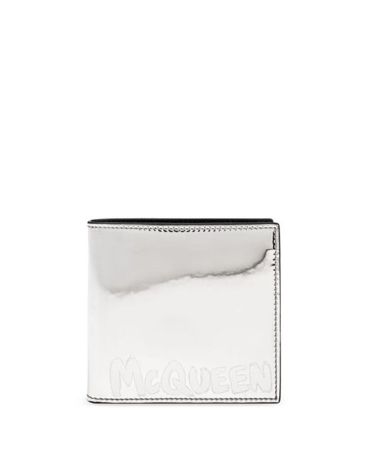 Alexander McQueen White Silver-tone Bi-fold Wallet for men