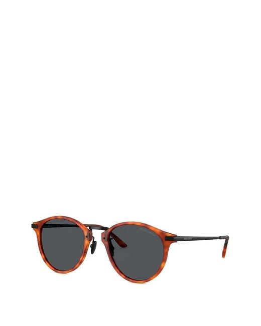 Giorgio Armani Brown Round-Frame Tortoiseshell Sunglasses for men