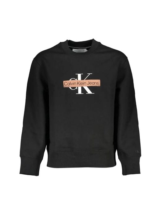 Calvin Klein Black Logo-Print Sweatshirt for men