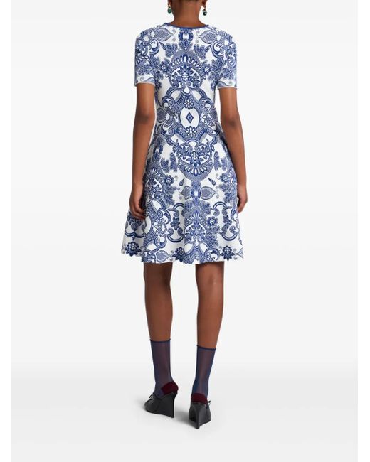 dolce and gabbana blue lace dress Dolce & Gabbana // Blue & Black Lace Satin Dress – VSP Consignment main image 0