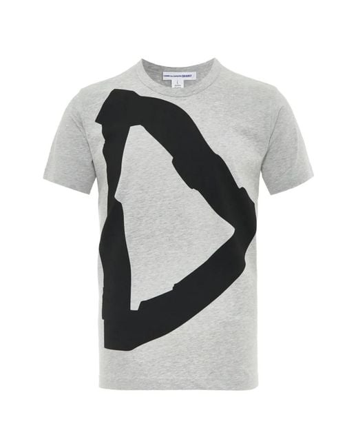 Comme des Garçons Gray Graphic-Print T-Shirt for men