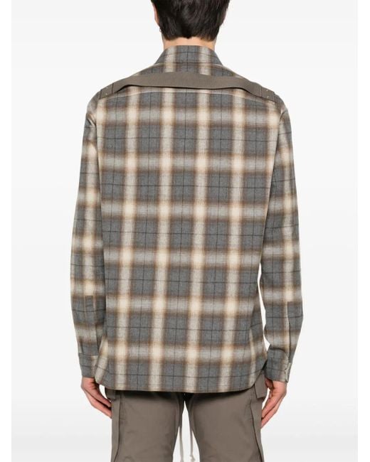メンズ Rick Owens チェック シャツ Natural
