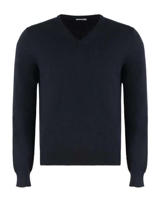 Maglione Con Scollo A V di Malo in Blue da Uomo
