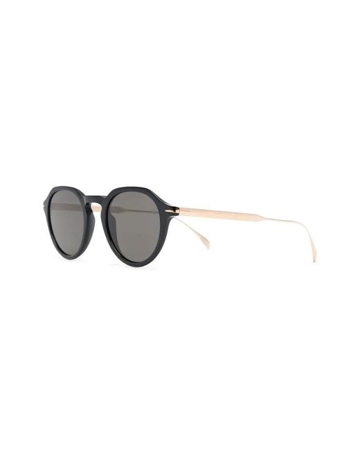 David Beckham Black Tinted Round-Frame Sunglasses for men